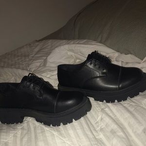 Lace front platform oxfords